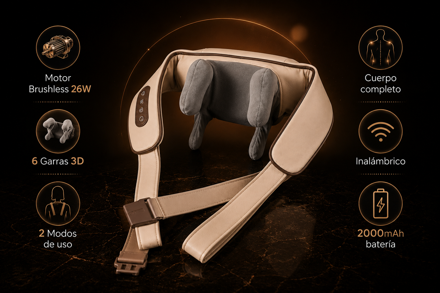 Neck and Trapezius Massager — 26W Brushless Motor