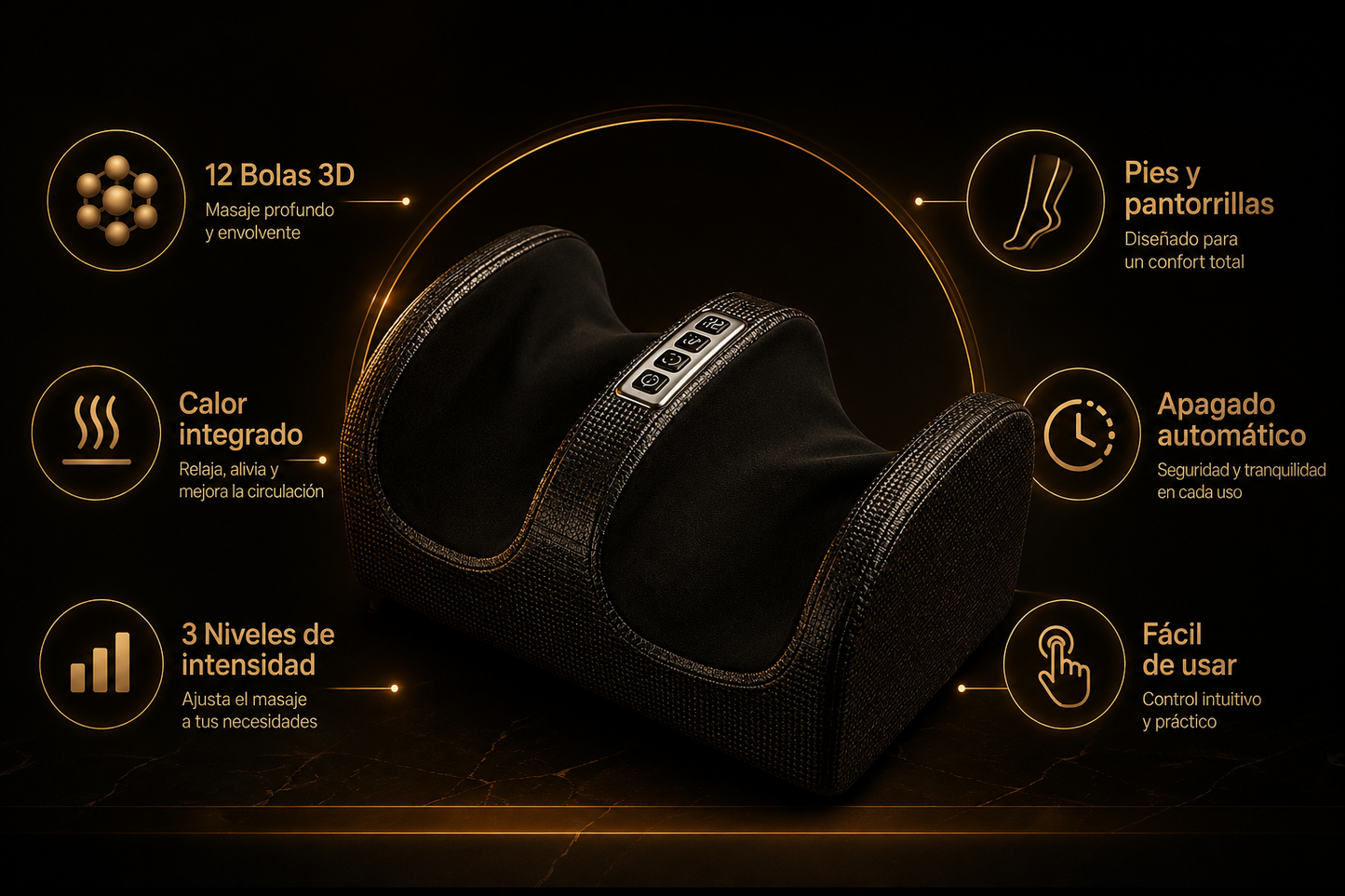 Shiatsu Foot Massager — 12 3D Balls with Heat and Vibration