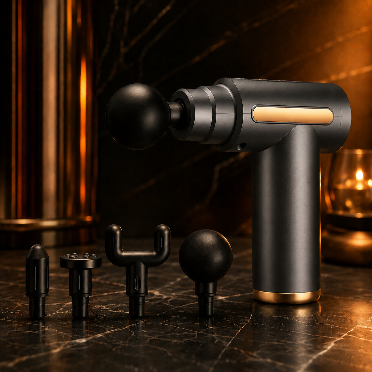 Muscle Massage Gun — 4 Heads, Deep Percussion 24W