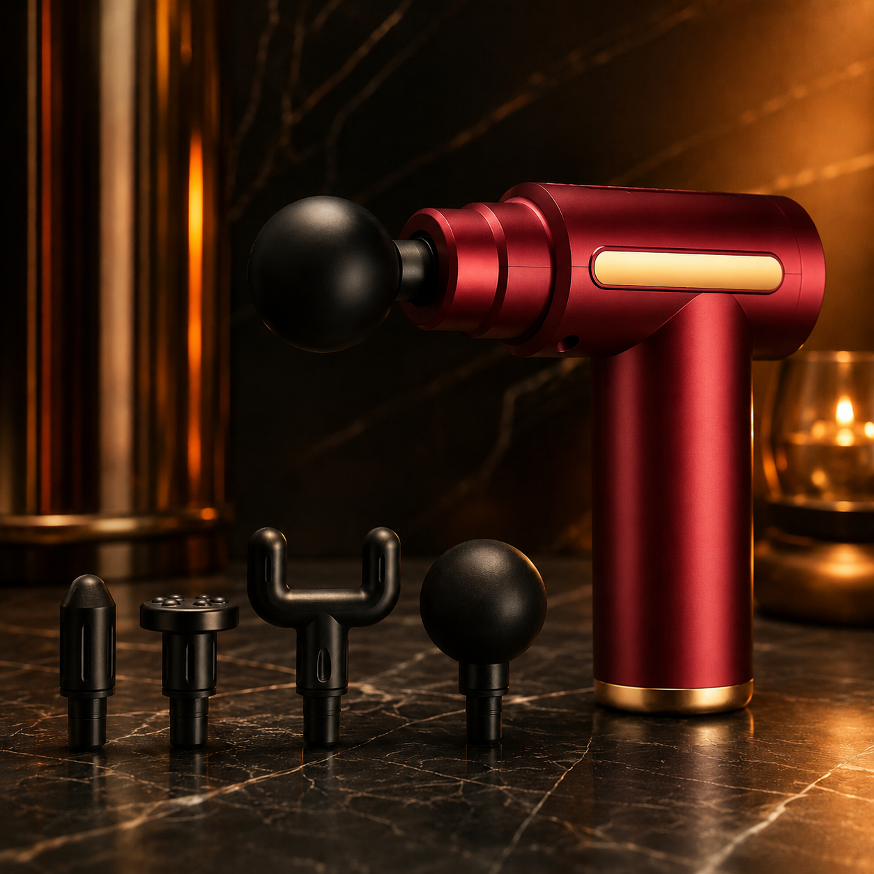Muscle Massage Gun — 4 Heads, Deep Percussion 24W
