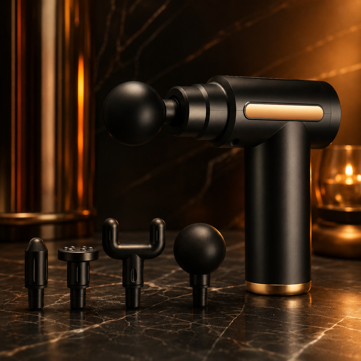 Muscle Massage Gun — 4 Heads, Deep Percussion 24W